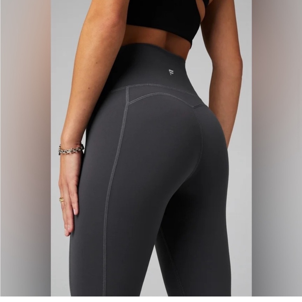 Fabletics Oasis Charcoal Kick Flare Pants - Picture 3 of 5